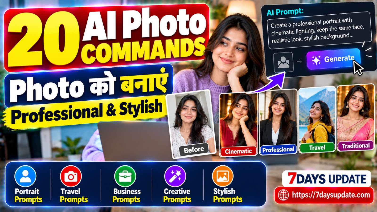 20 AI Photo Commands और Best AI Photo Prompts से फोटो एडिट करने की जानकारी