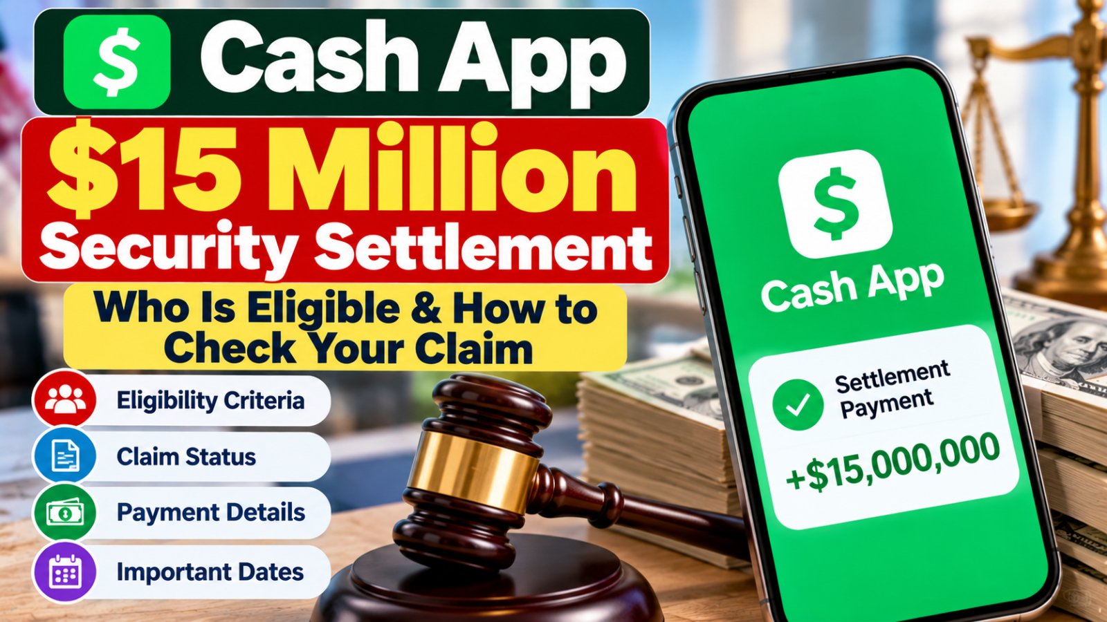 Cash App $15 million security settlement eligibility and claim status explained