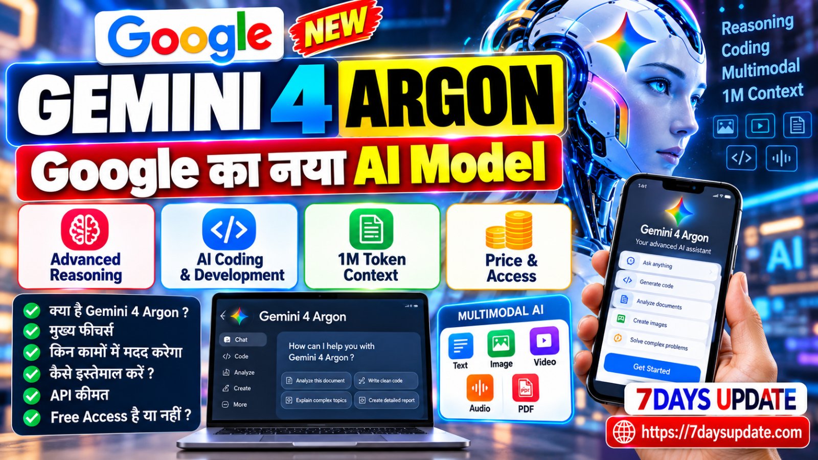 Google Gemini 4 Argon AI model के फीचर्स, कीमत, उपलब्धता और इस्तेमाल की जानकारी