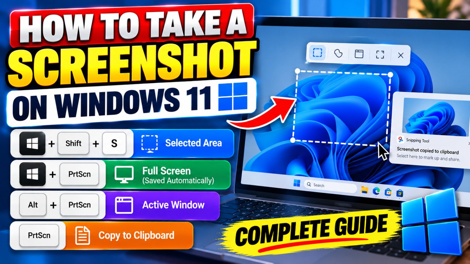 How to take a screenshot on Windows 11 using keyboard shortcuts, Print Screen, and the Snipping Tool