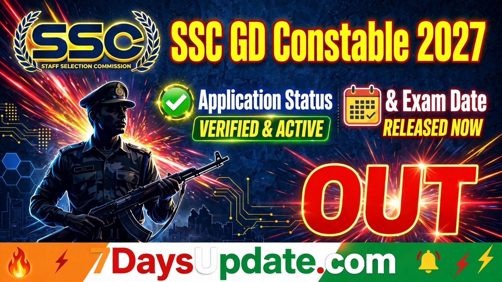 SSC GD Constable 2027 Application Status and Exam Date latest update