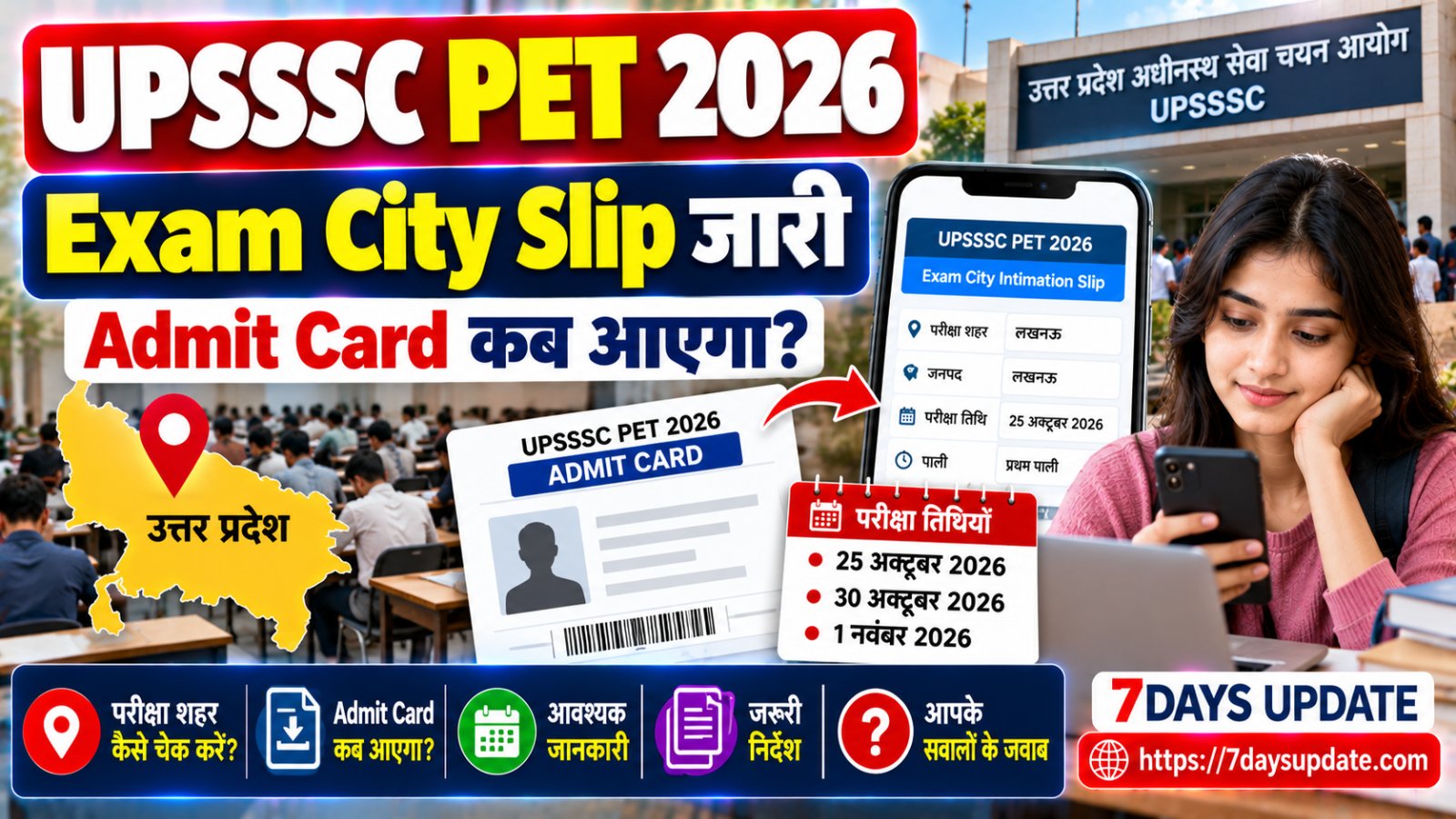 UPSSSC PET 2026 Exam City Slip जारी और Admit Card अपडेट की जानकारी